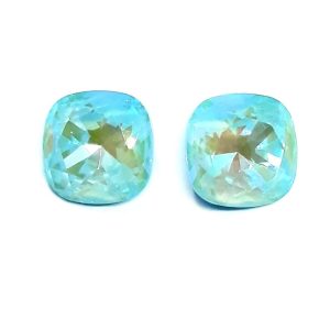 Cabochon cristalli quadrati, colore verde.