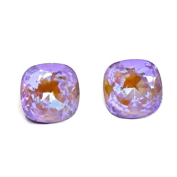 Cabochon cristalli quadrati, colore topazio viola.