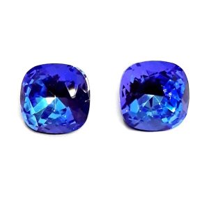 Cabochon cristalli quadrati, colore blu.