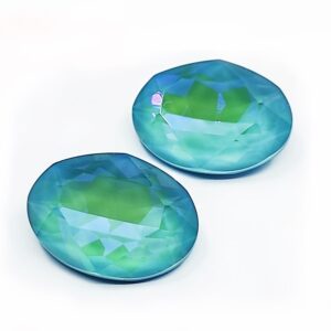 Due cabochon cristallo ovale in cristallo acquamarine AB Mocha Fluo 13x18mm per bigiotteria fai da te e soutache.