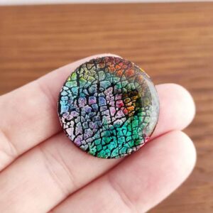 Cabochon tondo in pasta polimerica per creare bijoux fai da te, multicolore.