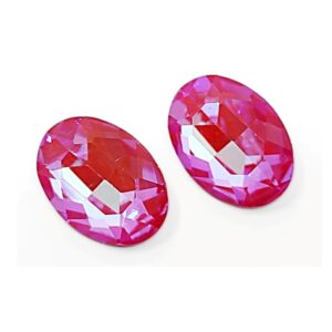 Cabochon cristallo ovale 14x10mm rosso siam AB mocha brillante per bigiotteria elegante e soutache.