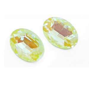 Cristallo Cabochon ovale 14x10mm verde sole per soutache e ricamo con perline.